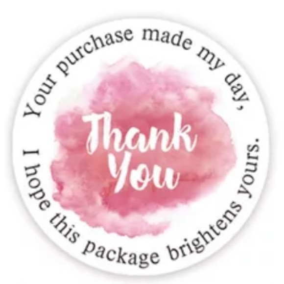 CLEARANCE 100 Thank You Pink Cloud Stickers Pack - Picture 3 of 3